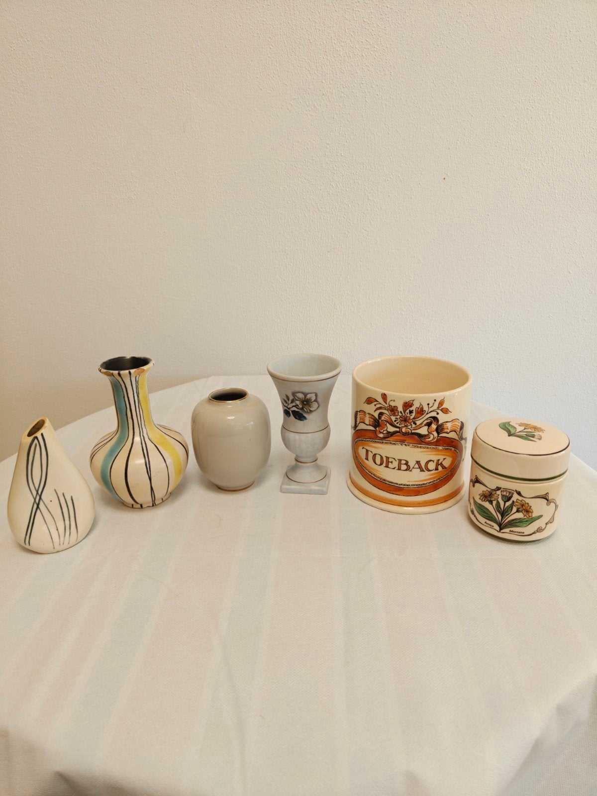 6 vintage vazen en potten, Flora Holland, Zenith Goud, Ophalen