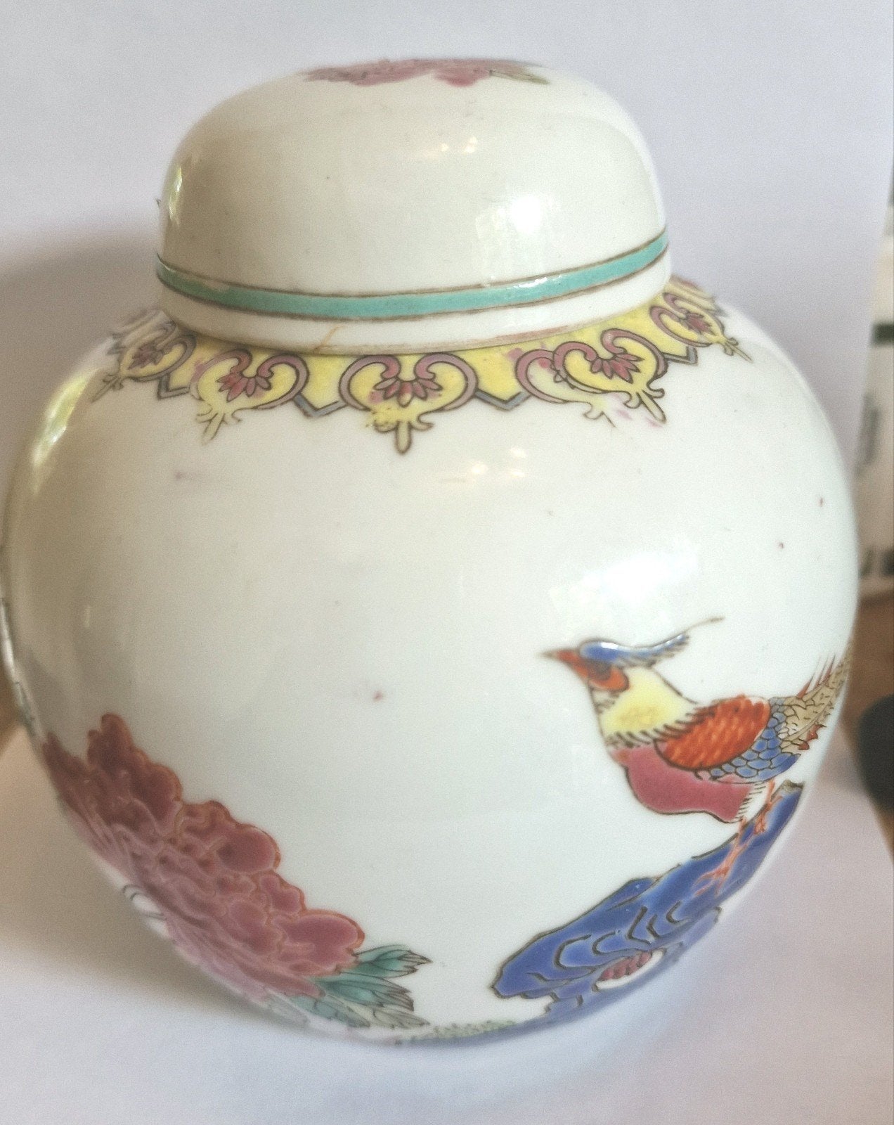 Antieke Chinese gemberpot met vogel en bloemmotief, Antiek en Kunst, Antiek | Porselein, Ophalen of Verzenden