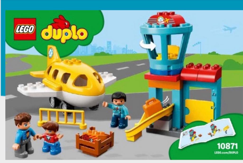 Lego Duplo Vliegveld 10871 -Compleet met Vliegtuig & Figuren, Overige thema's, Ophalen of Verzenden, Zo goed als nieuw, Compleet