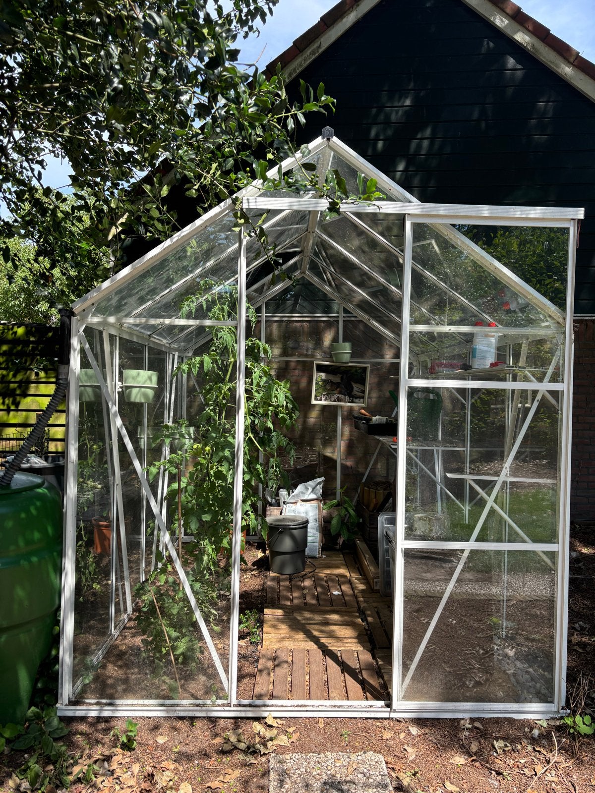 Ruime Kweekkas met Aluminium Frame en Glazen Panelen, Tuin en Terras, Kassen, Gebruikt, Kweekkas, Aluminium, Glas, Ophalen