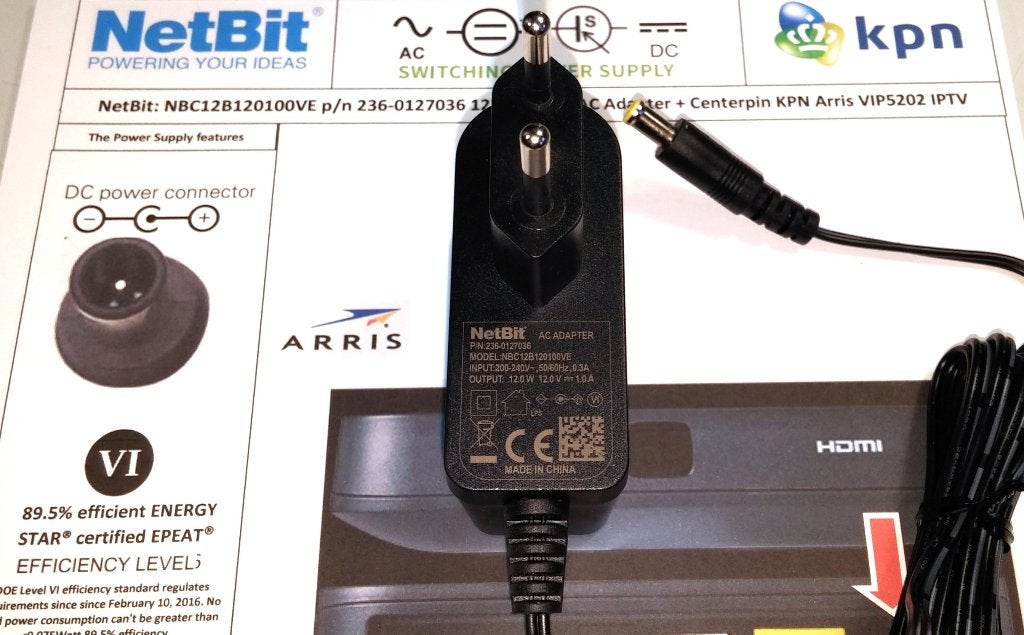 NetBit NBC12B120100VE 236-0127036 12V 1A 12W Power Adapter, Ophalen of Verzenden, Refurbished