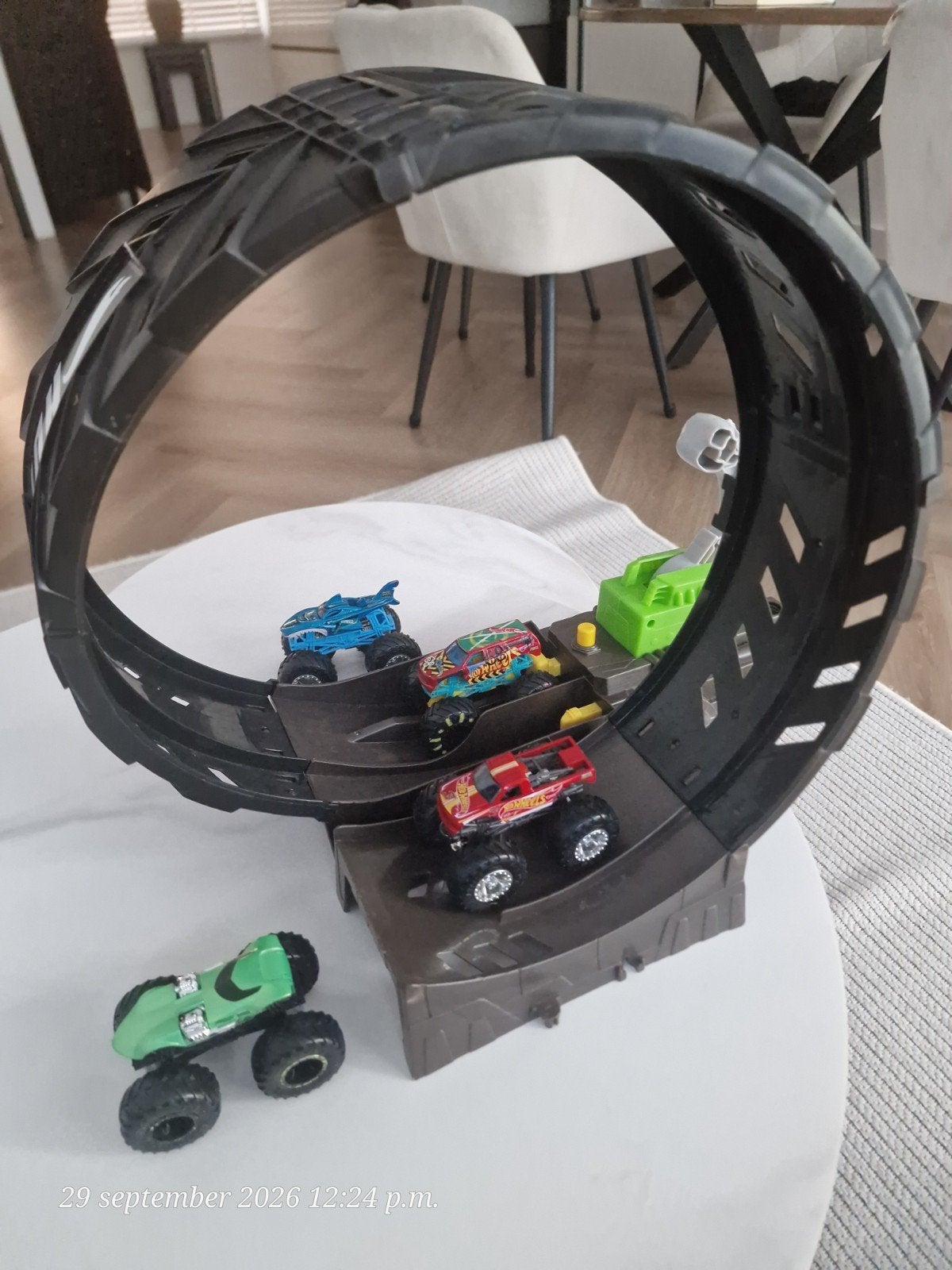Hot Wheels Monster Truck Racebaan met Looping en Auto's, Ophalen of Verzenden, Met looping, Racebaan, Gebruikt