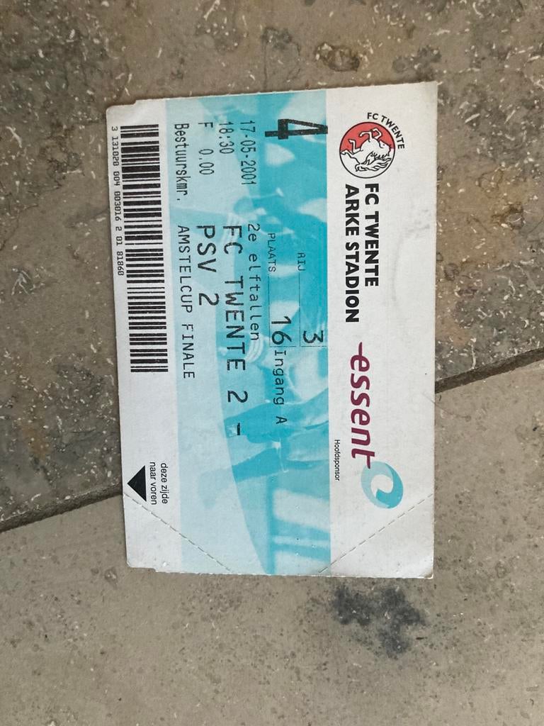 TICKET FC TWENTE 2-PSV 2 BEKER FINALE 2001, Ophalen of Verzenden, Zo goed als nieuw, F.C. Twente, Overige typen