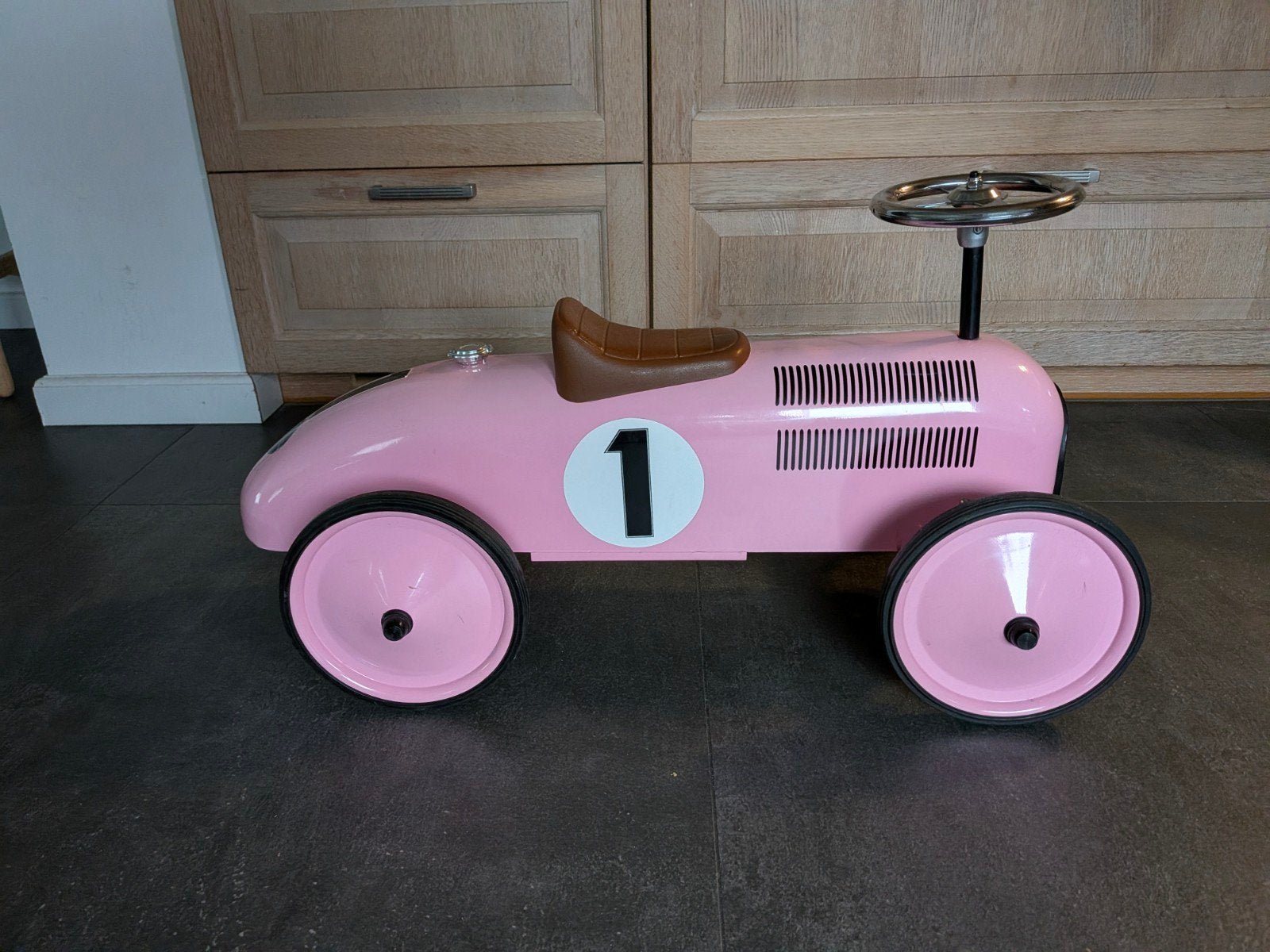 Marquant loopauto racer roze, Ophalen, Zo goed als nieuw, Loopvoertuig