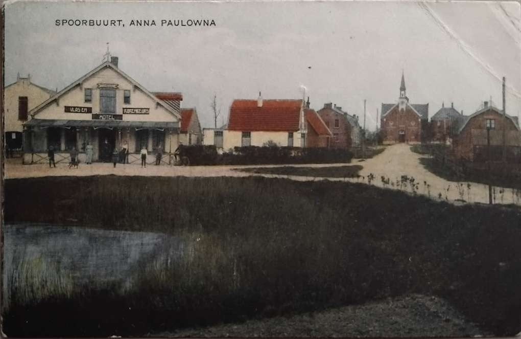 Spoorbuurt Anna Paulowna (NH) – 1923, Ophalen of Verzenden, Voor 1920, Gelopen, Noord-Holland