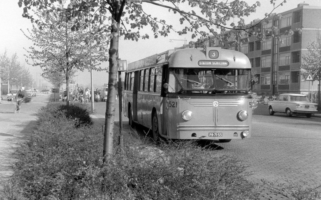 RET Holland Saurer 521 schiedam 29-4-1966, Verzenden, 1960 tot 1980, Zuid-Holland