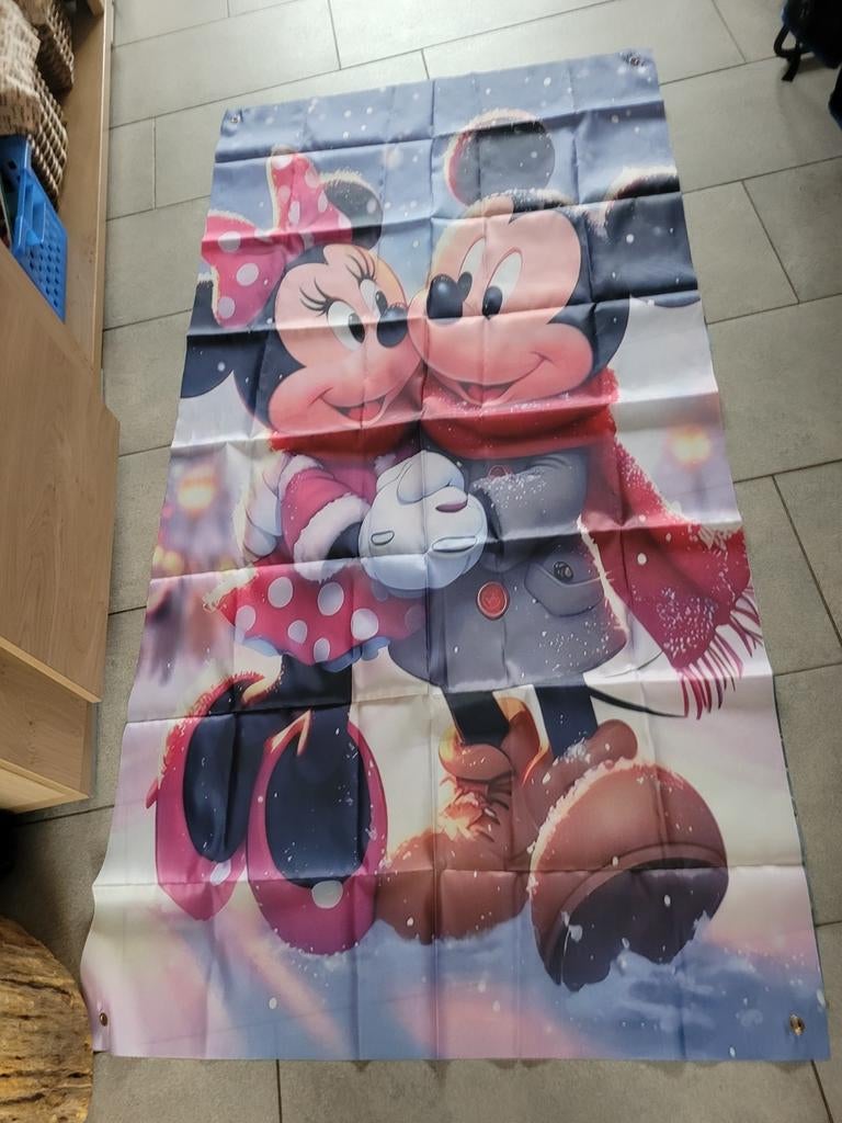 Nieuwe Disney vlag 90 x 180 cm., Jongetje of Meisje, Wit, Dekbedovertrek, Nieuw