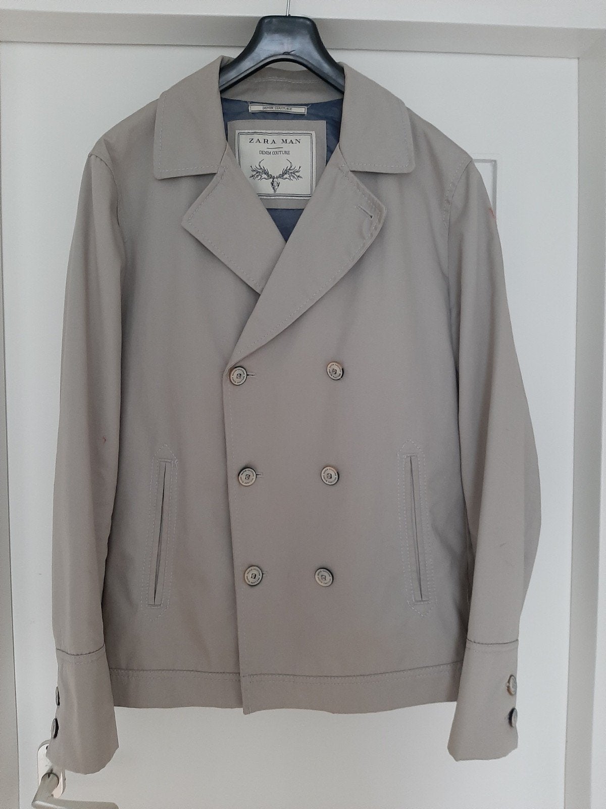 korte, beige heren trenchcoat, maat XL, Kleding | Heren, Ophalen of Verzenden, Zo goed als nieuw, Beige