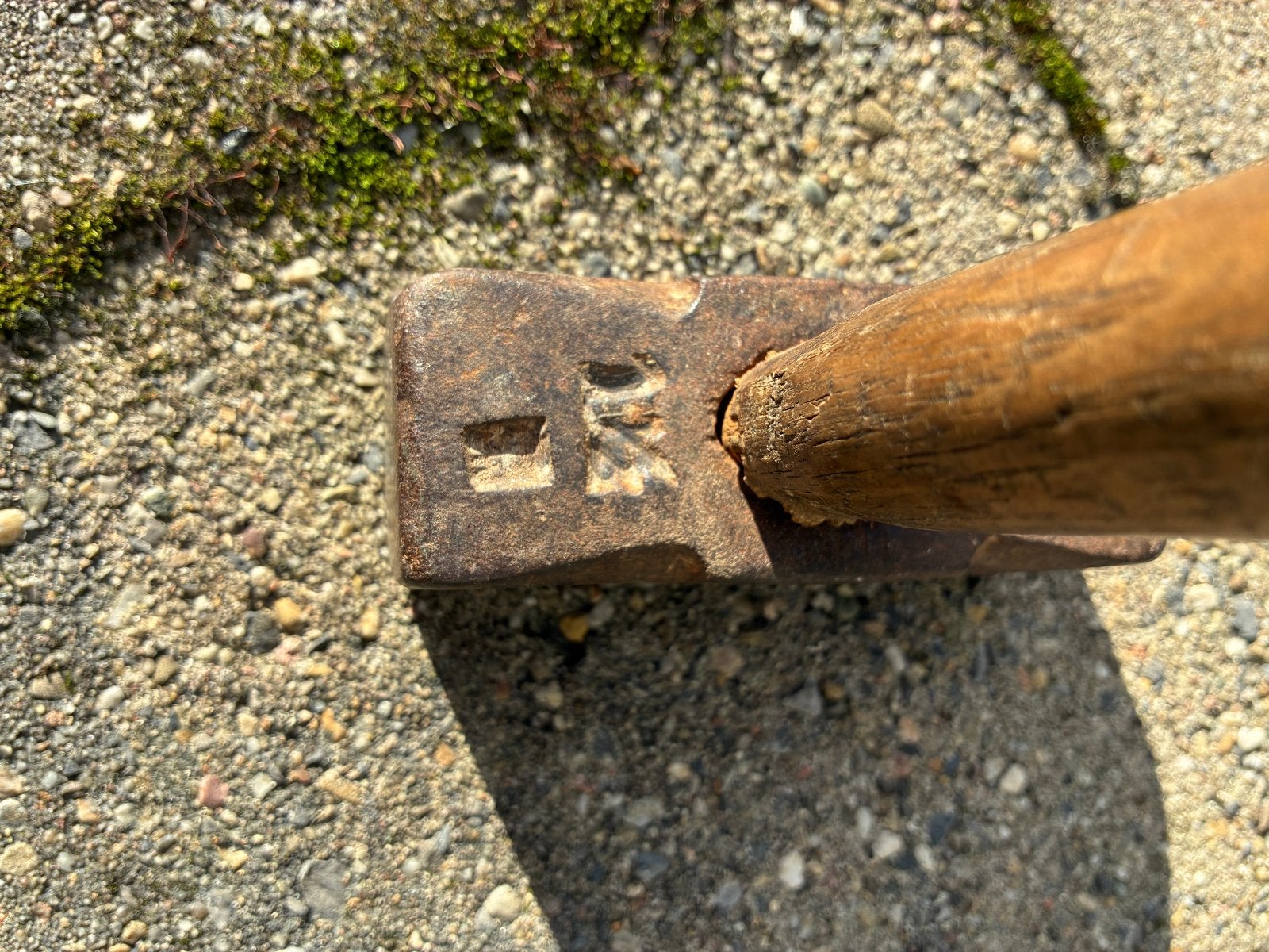 Oude voorhamer met houten steel, Doe-het-zelf en Verbouw, Ophalen of Verzenden, Gebruikt, Hamer, Overige merken