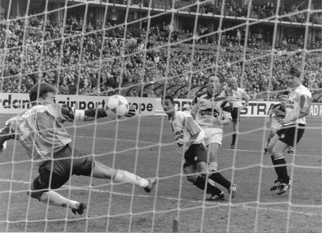 fotokaart Piet Bouts 26-03-1995 Feyenoord-Roda JC, Verzenden, Feyenoord, Overige typen