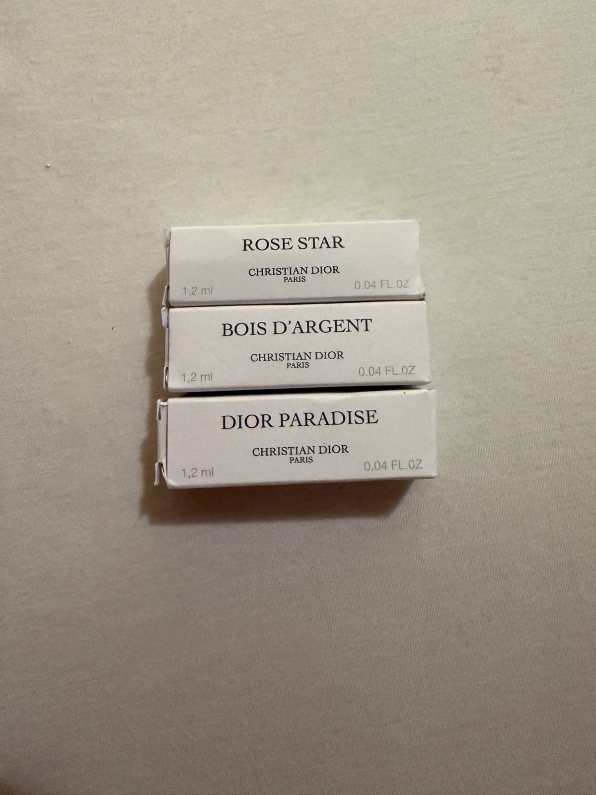 Dior parfum samples: Rose Star, Bois d'Argent, Dior Paradise, Ophalen of Verzenden, Nieuw