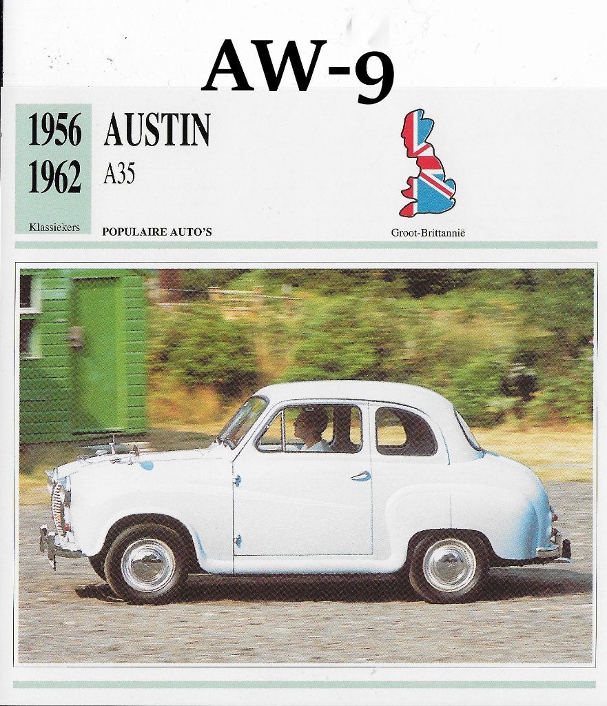 Aw9 autokaart austin a35 ( 1956 - 1962 ), Ophalen of Verzenden, Zo goed als nieuw, Auto's