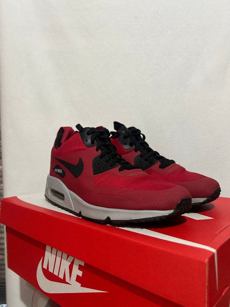 ALS NIEUW! Maat 43 - Nike Air Max 90 Mid Winter Gym Red, Overige kleuren, Verzenden, Nike, Nike