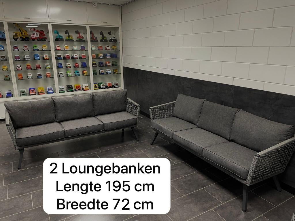 Loungeset - 2 banken, 4 stoelen en 2 tafels, Tuin en Terras, Ophalen, Meer dan 8 zitplaatsen, Loungeset, Bank