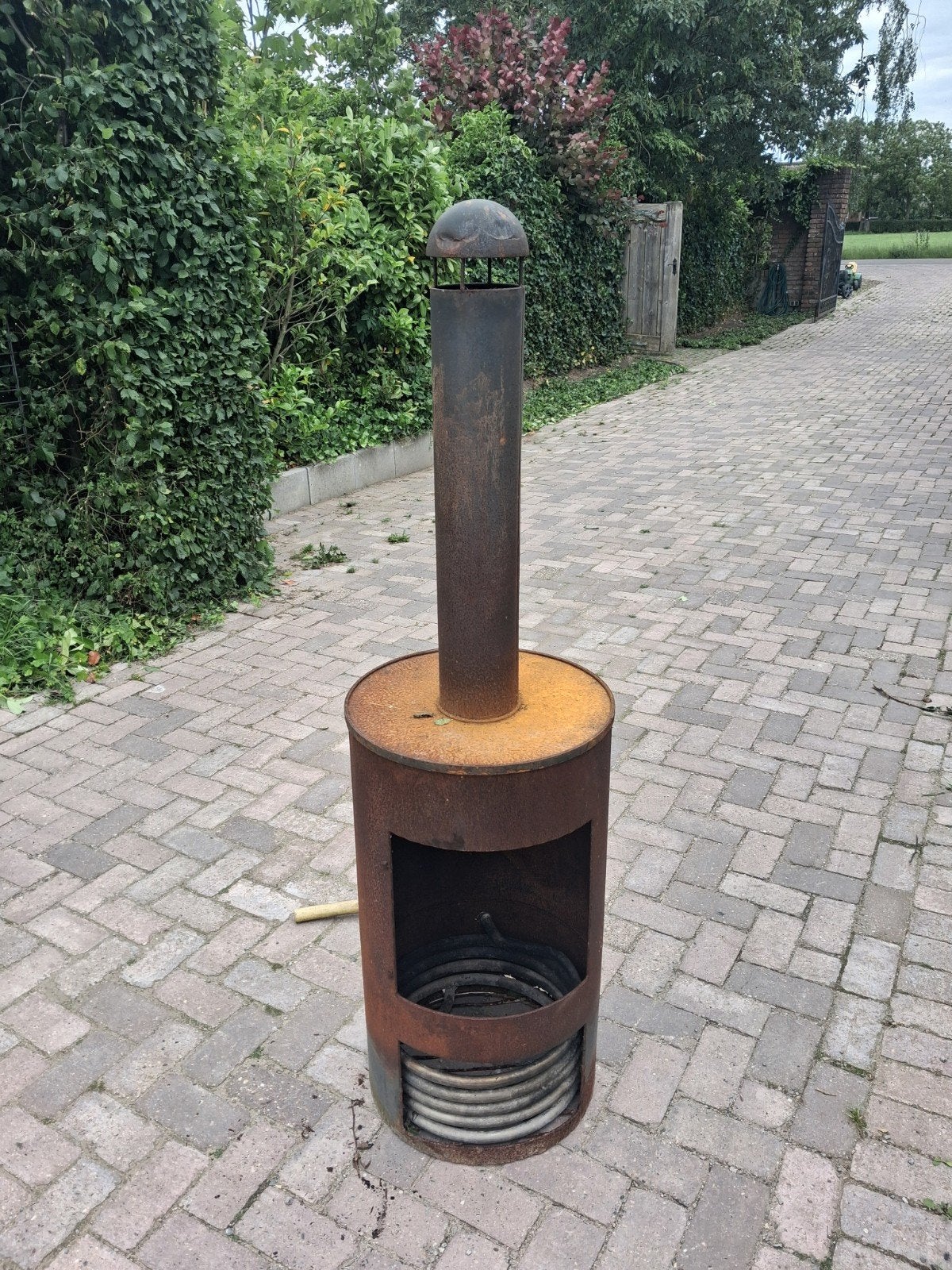 Zwembadkachel - zelfbouw houtgestookte zwembadverwarming, Ophalen of Verzenden, Gebruikt, Verwarming