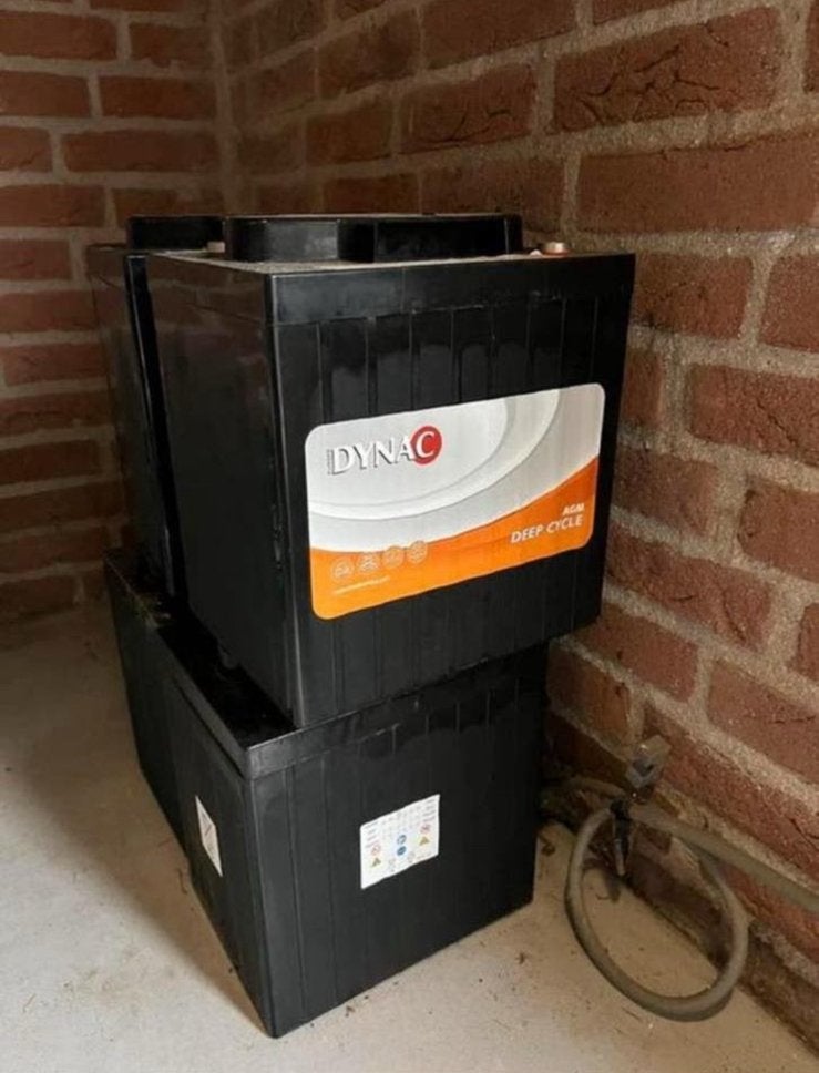 4 st. Dynac Deep Cycle 6 volt 245ah type DTA6245 AGM, Ophalen, Gebruikt, Universele onderdelen