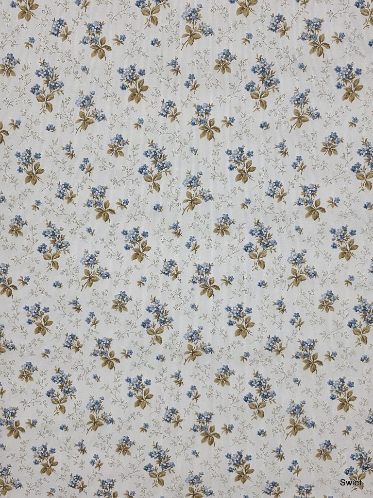 6187 Brocante bloemenbehang blauw vintage uit voorraad swiet, Huis en Inrichting, Verzenden, Minder dan 10 m², Blauw