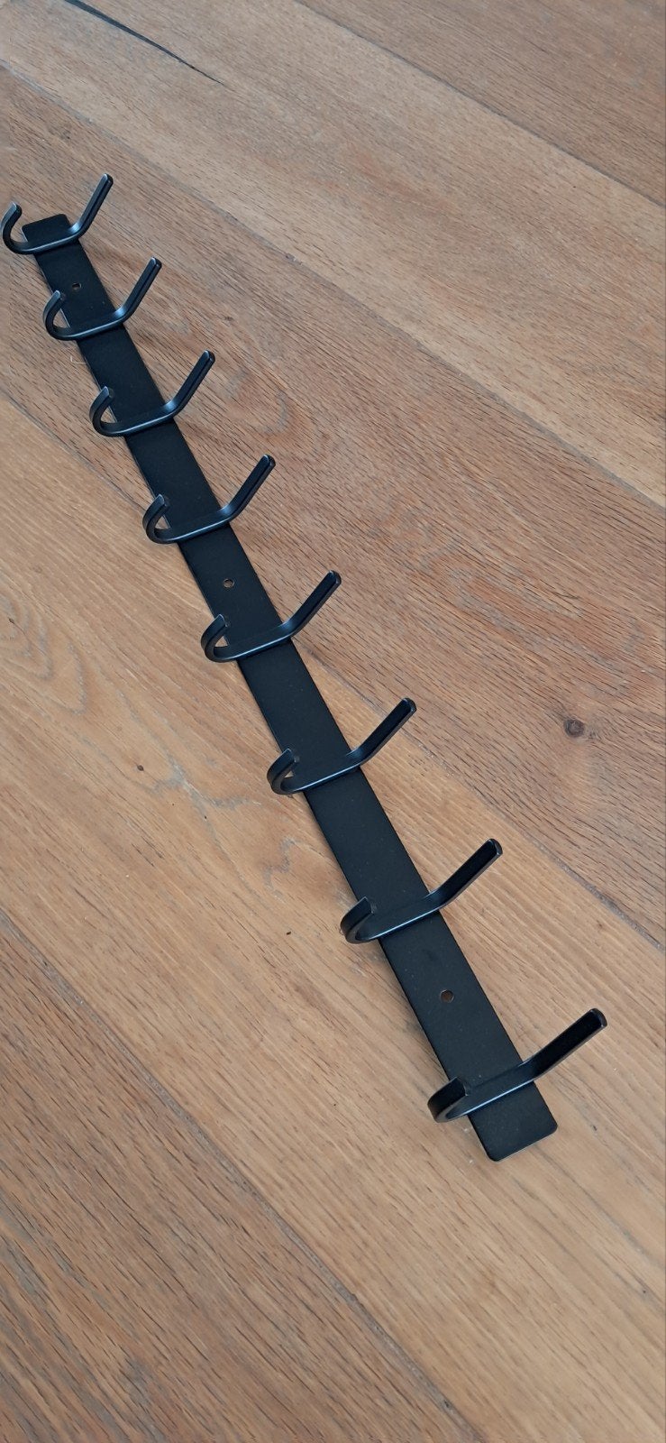 Zwart Gepoedecoate Wandkapstok:, Ophalen of Verzenden, Metaal, Wandkapstok, Minder dan 100 cm