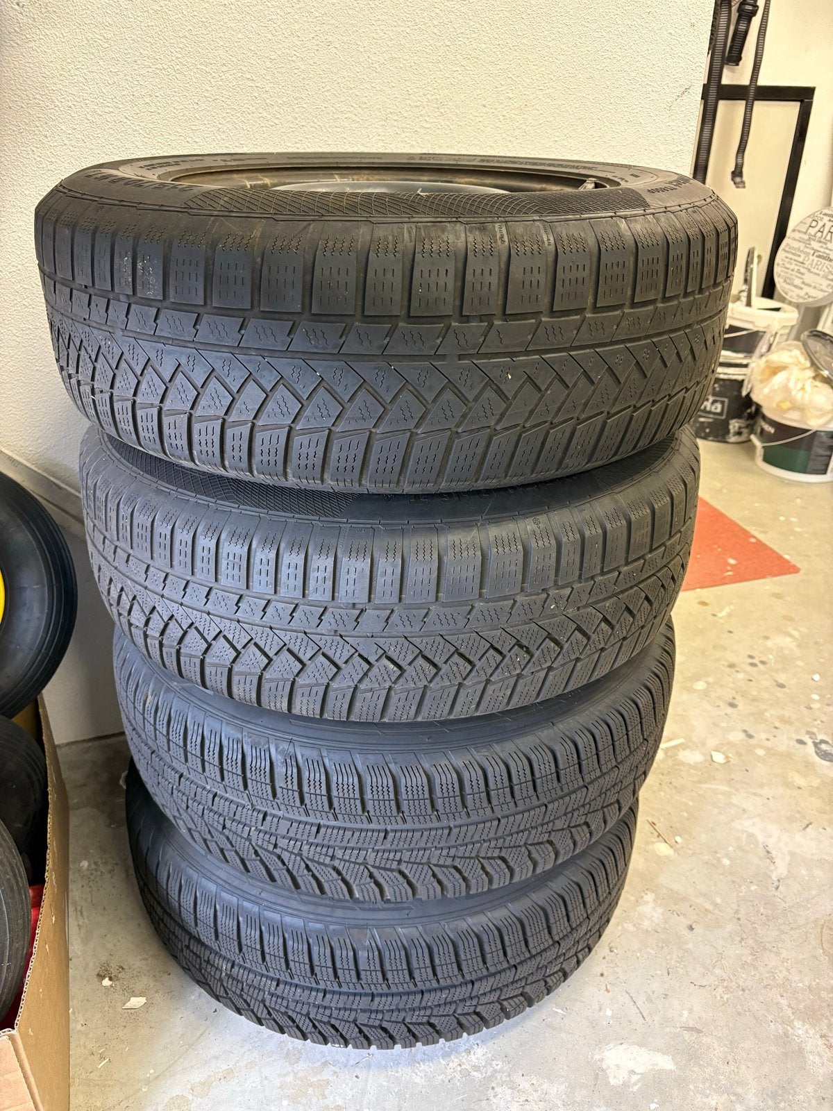 Set stalen velgen met winterbanden voor opel grandland x, Ophalen, 16 inch, Banden en Velgen, Winterbanden