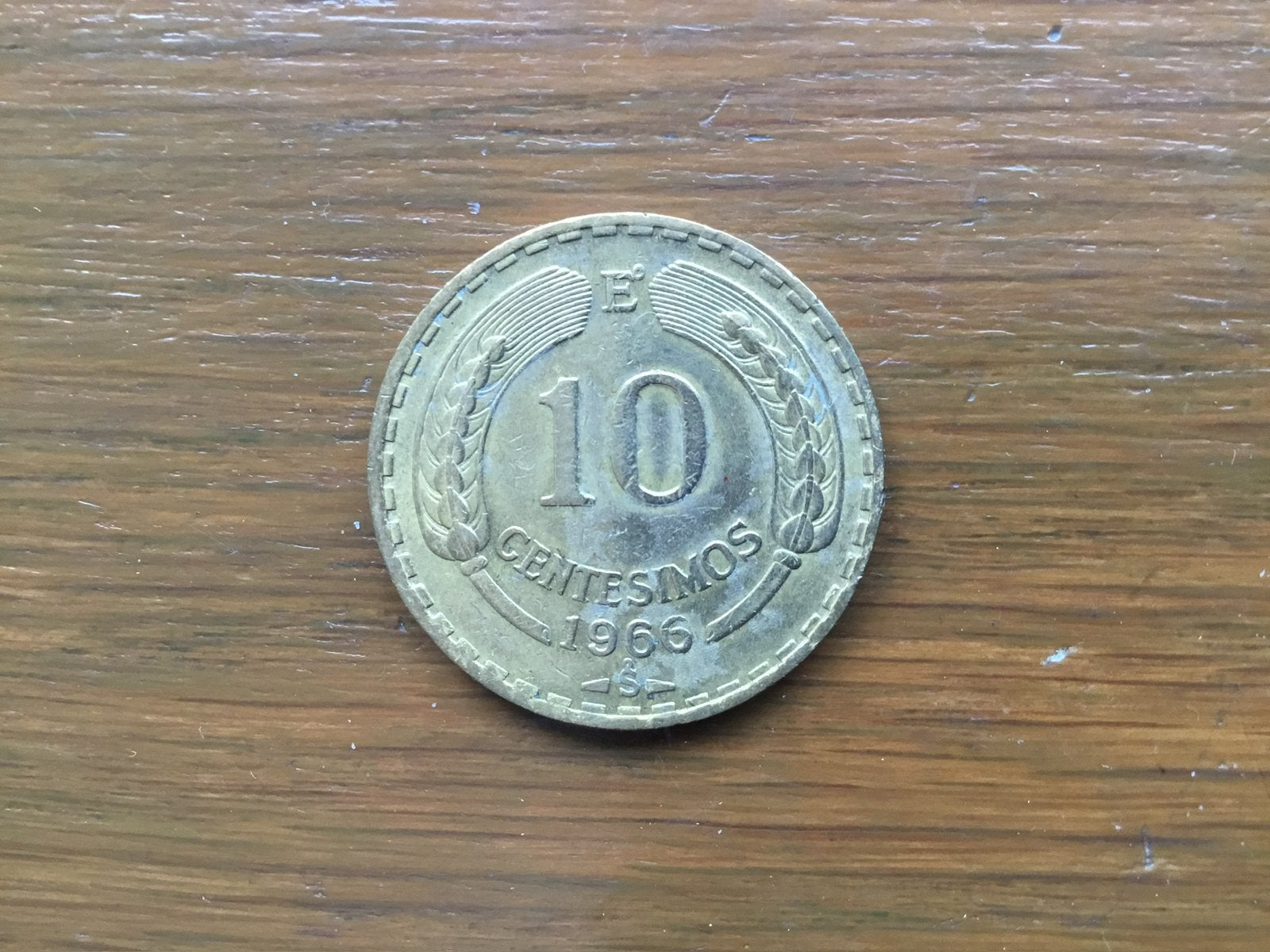 Munt Chili 10 centimos 1966, Ophalen of Verzenden, Zuid-Amerika