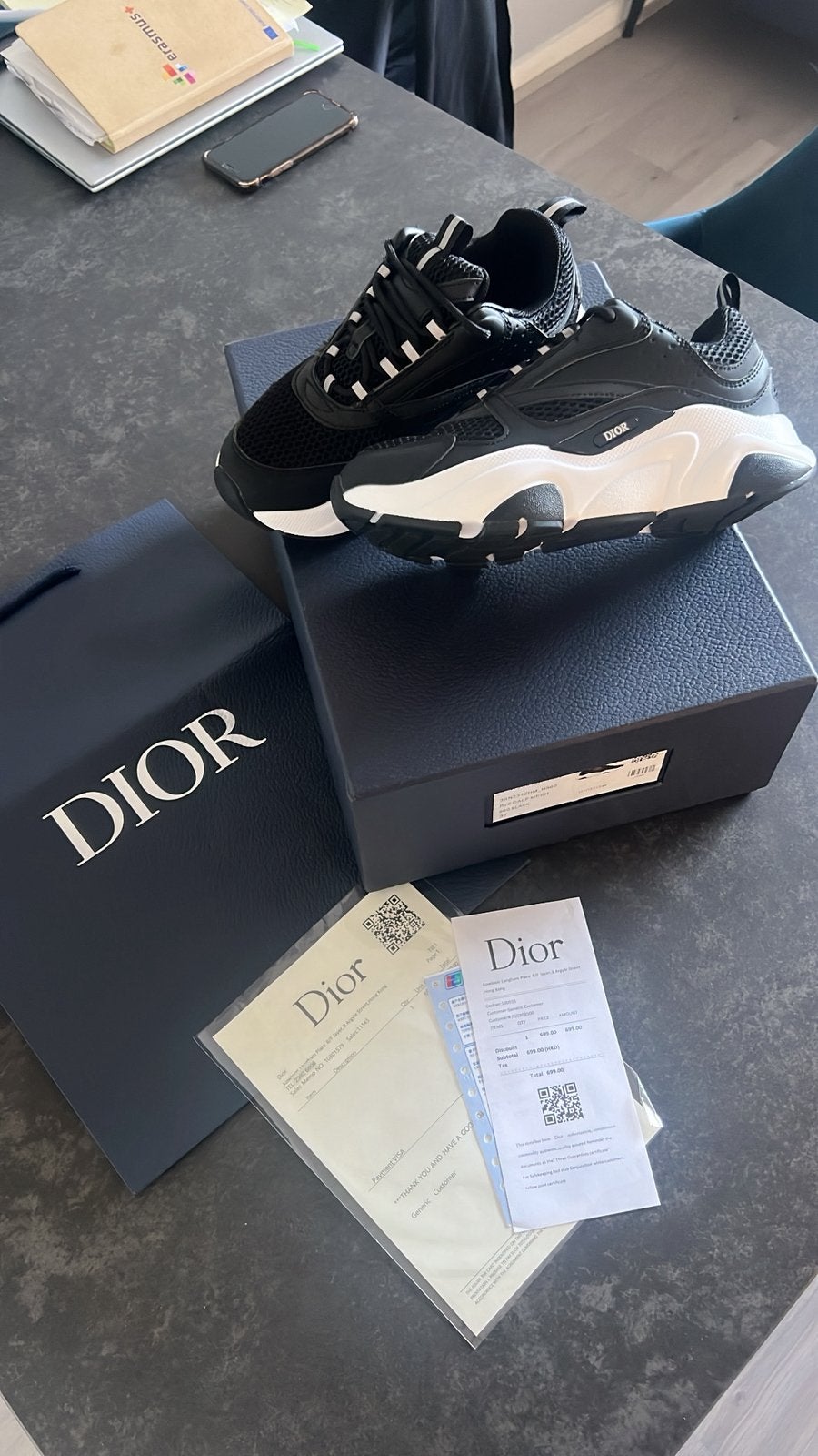 Dior B22 -Zwart,Wit -MAAT 37 -NIEUW-, Zwart, Ophalen of Verzenden, Sneakers of Gympen, Zo goed als nieuw