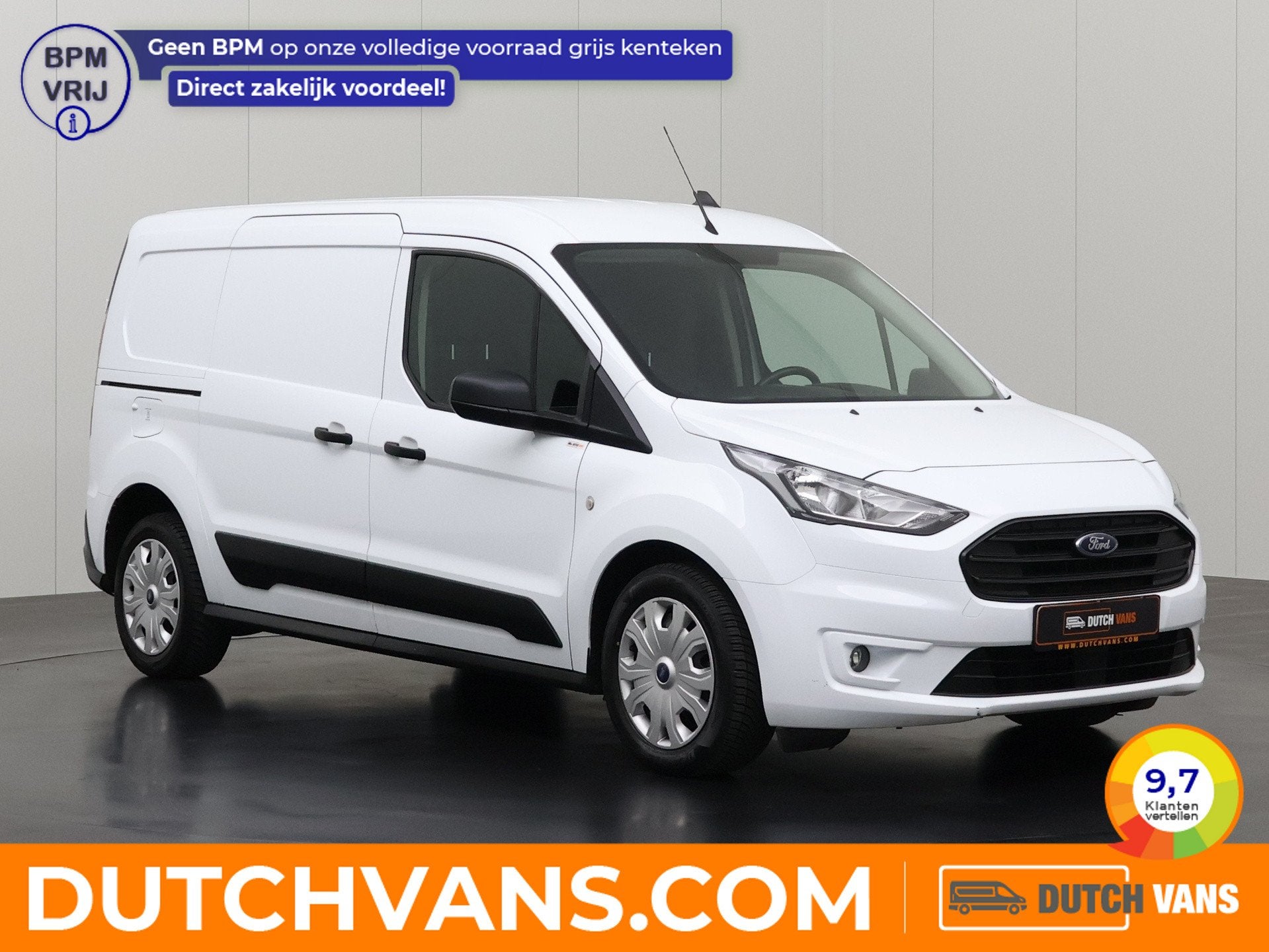 Ford Transit Connect 100Pk Lang Business Benzine | Airco | C, Mistlampen, Gebruikt, Wit, Handgeschakeld