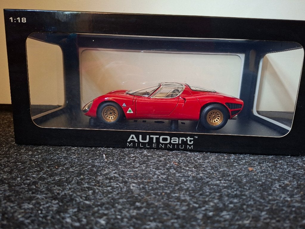 Alfa Romeo 33 Stradale 1967 Red, Ophalen, Nieuw, Auto, Autoart