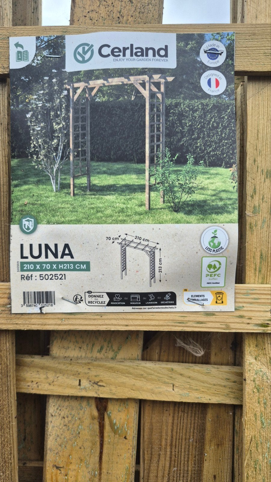 Nieuw Cerland Luna Houten Tuinboog - Ongebruikt, Ophalen of Verzenden, Nieuw, Hout, Tuinhek