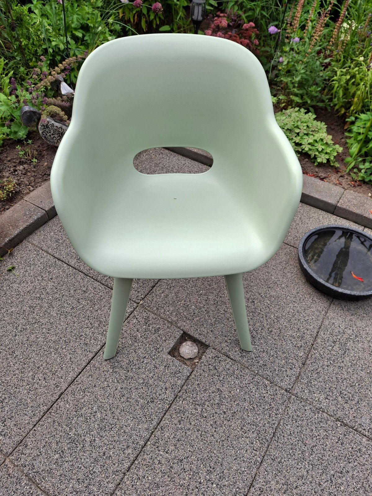 4 retro groene kuipstoelen Allibert, Ophalen, Zo goed als nieuw, Kunststof, Stapelbaar