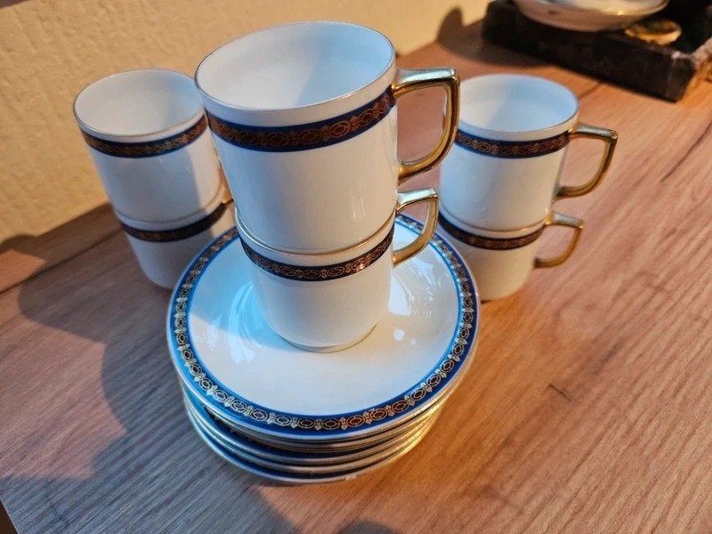 6 Vintage kopjes en schoteltjes van Thomas Rosenthal, Overige merken, Vintage, Ophalen of Verzenden, Zo goed als nieuw