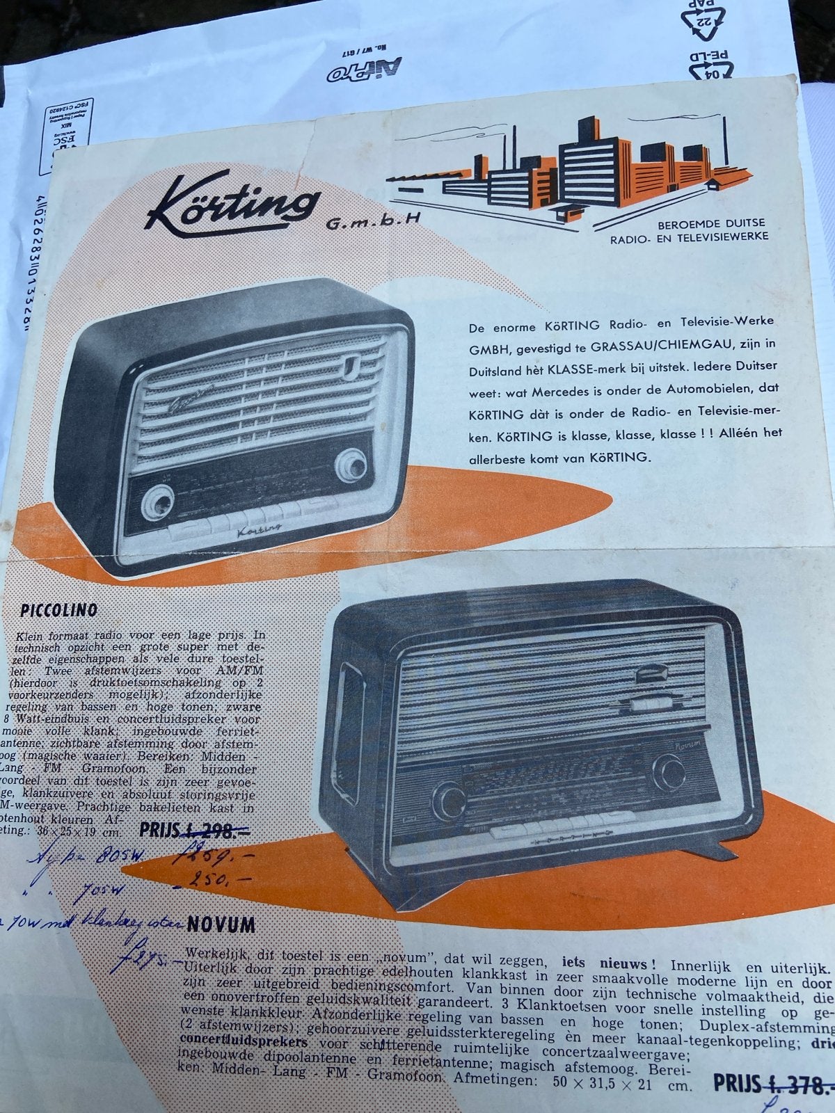 Vintage Korting Radio Reclamefolder - Jaren '50 Radio's, Ophalen of Verzenden, Gebruikt