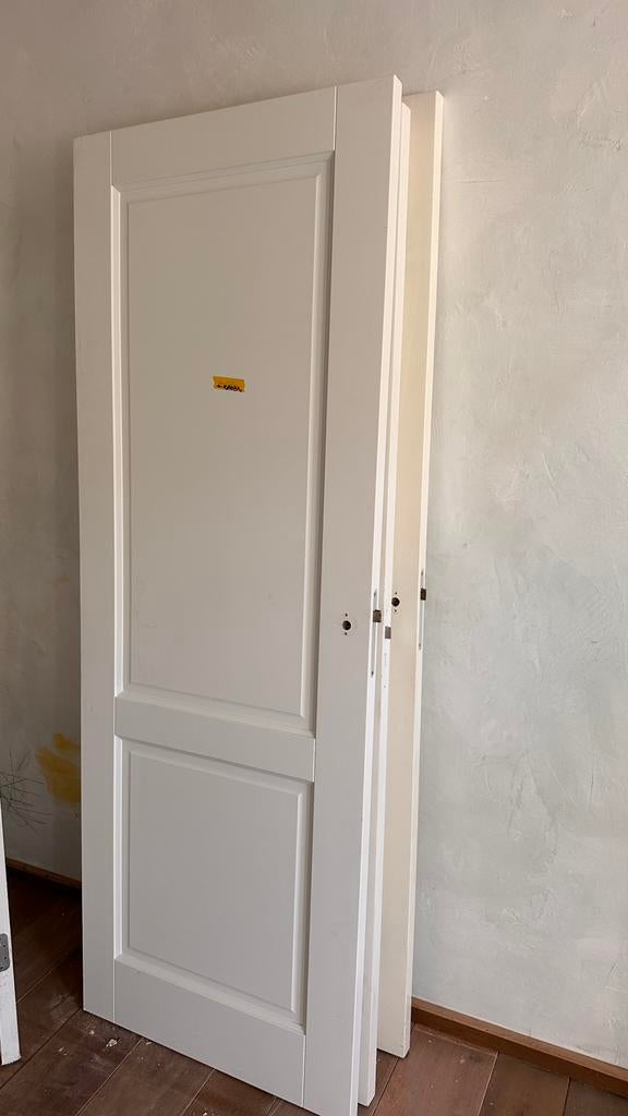 Mooie wit geschilderde massieve paneeldeuren in versch maten, Ophalen, 80 tot 100 cm, Binnendeur, Zo goed als nieuw