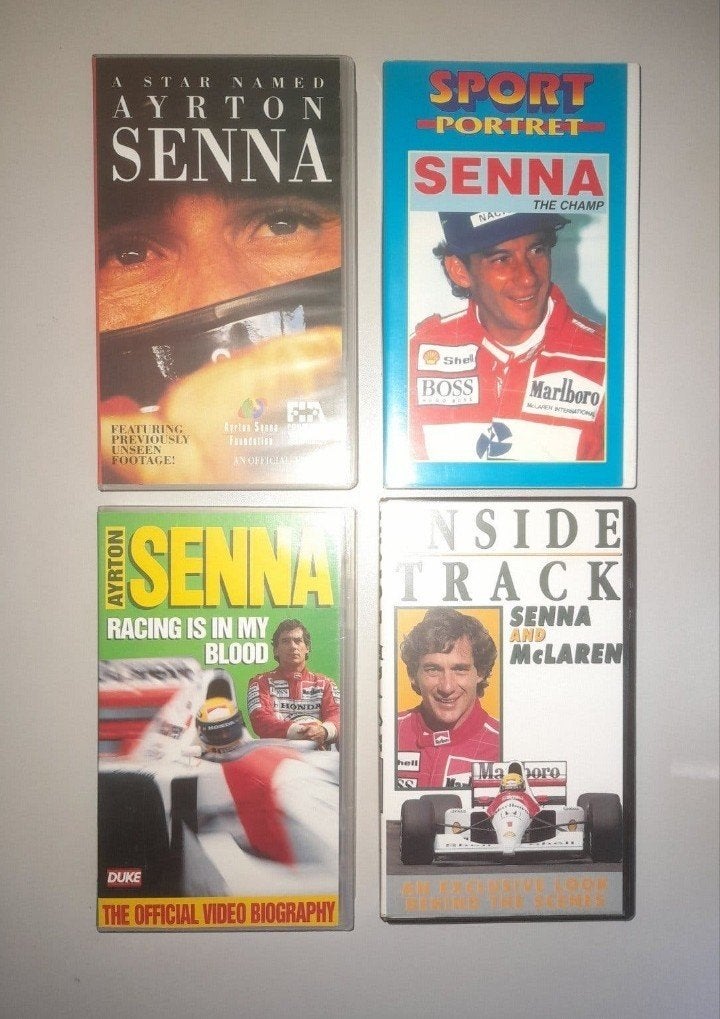 4x Videobanden Ayrton Senna, Ophalen of Verzenden, Zo goed als nieuw, Auto's