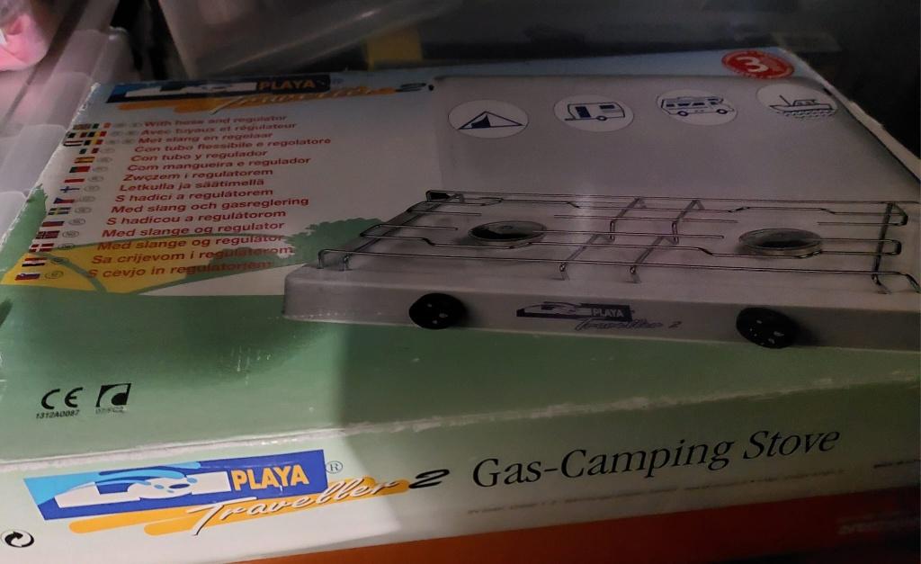 Camping gasstel  2 pits, Caravans en Kamperen, Kampeeraccessoires, Ophalen, Zo goed als nieuw