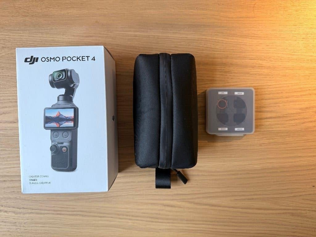 DJI Osmo Pocket 4 Creator Combo + K&F ND-filterset, Overige merken, Externe microfoon, Harde schijf, Zo goed als nieuw