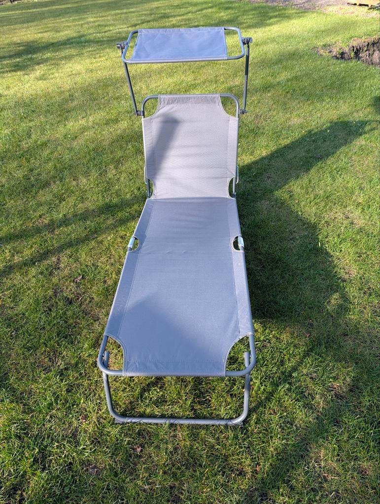 NIEUW: Royal Patio Camping Ligbed met zonnedak, Tuin en Terras, Ligbedden, Ophalen, Nieuw, Aluminium, Verstelbaar