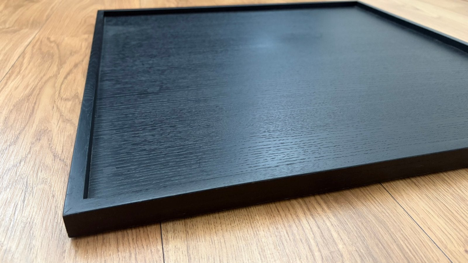 Eiken Fineer Dienblad zwart 60x60 cm, Ophalen, Gebruikt, Dienblad, Hout