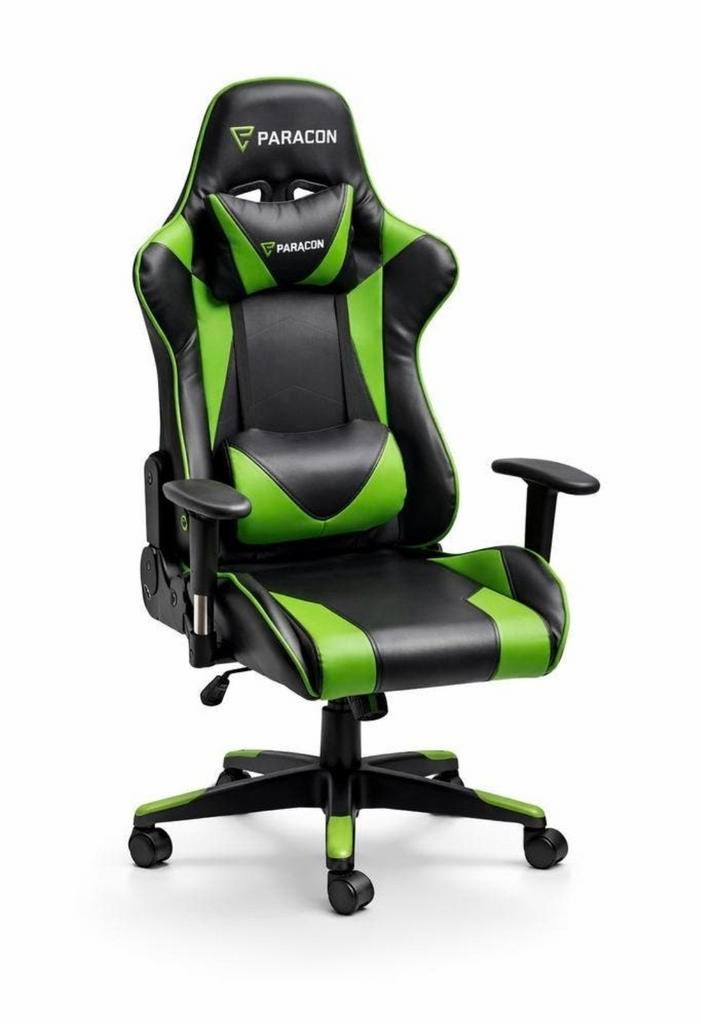 Gaming Stoel paracon Zwart/Groen Nieuw, Huis en Inrichting, Bureaustoelen, Ophalen, Gaming bureaustoel, Overige kleuren, Nieuw