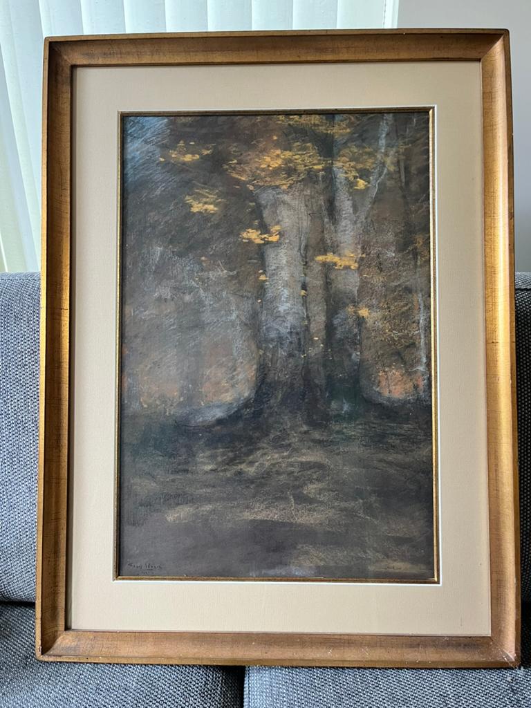 Frans Slager, beukenbomen in bos, Ophalen