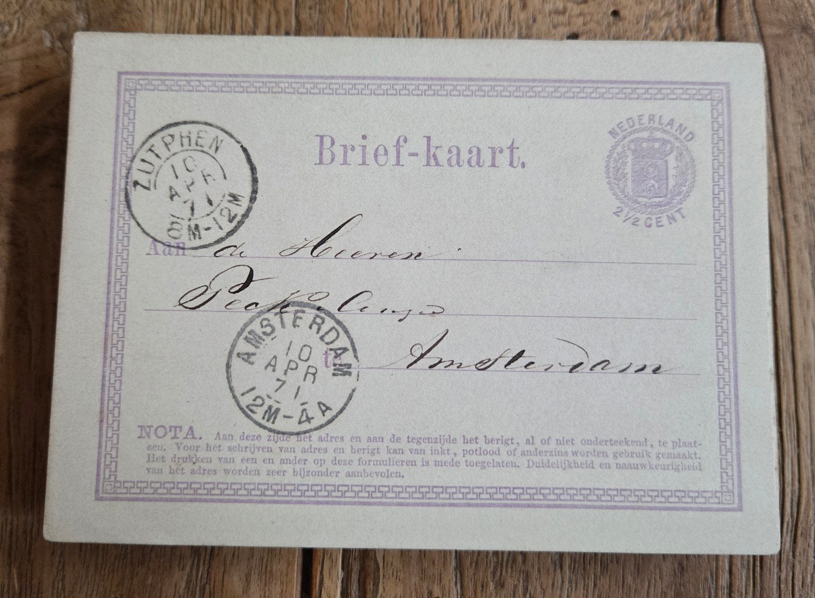 Oude briefkaart,, Ophalen of Verzenden, Voor 1920, Zuid-Holland