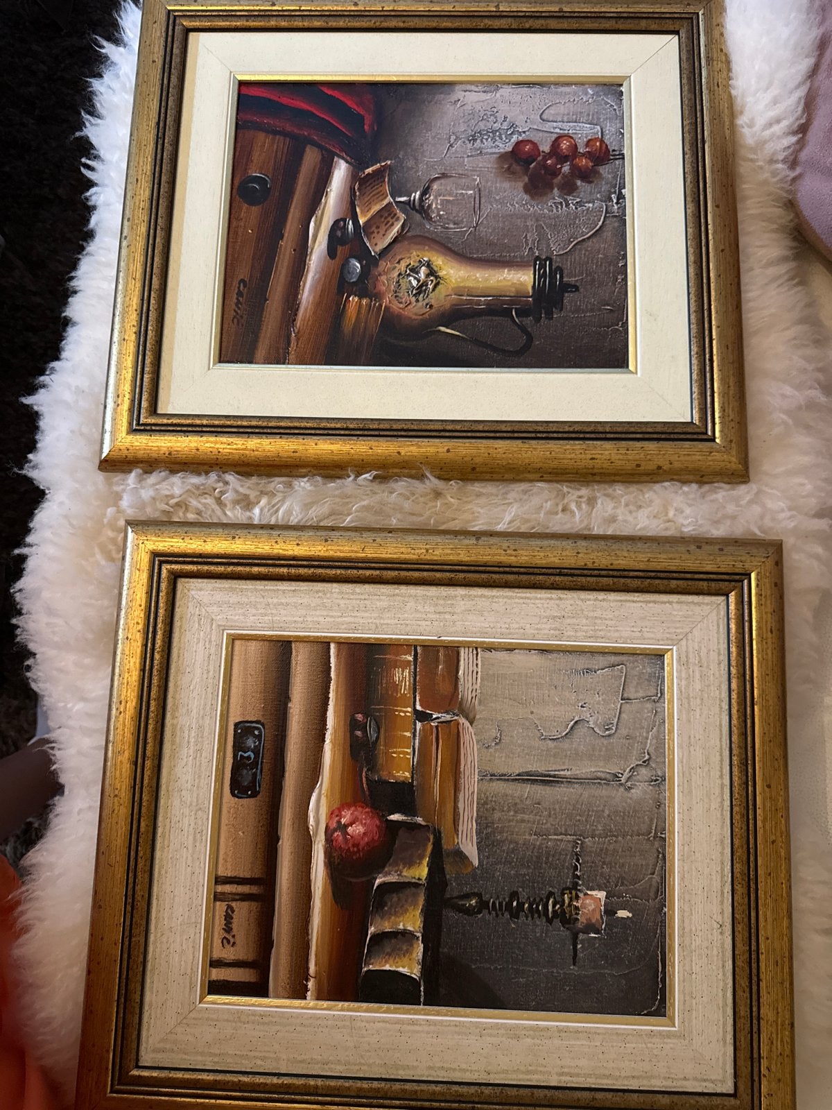 2 Schilderijen: Stilleven met Boeken en Objecten, Antiek en Kunst, Kunst | Schilderijen | Klassiek, Doek, Stilleven, Ophalen of Verzenden