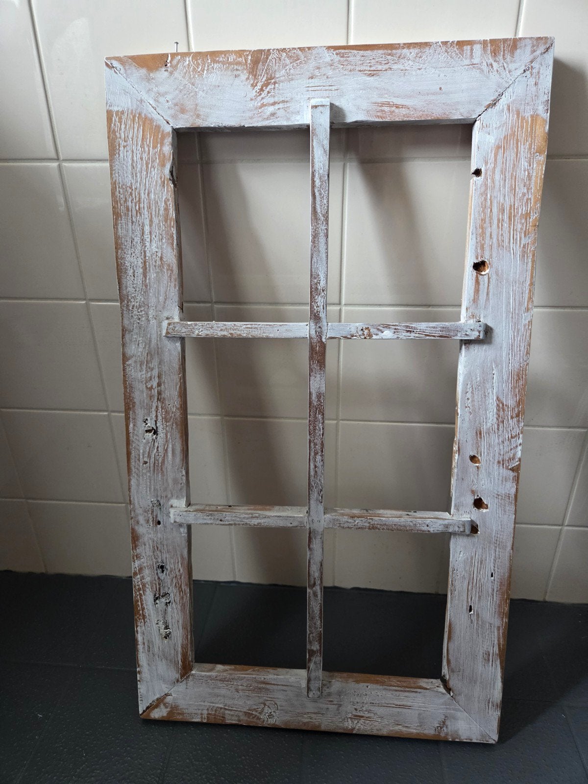 Decoratief houten raamkozijn - Rustieke stijl, Doe-het-zelf en Verbouw, Ophalen, Gevelraam of Ruit, Gebruikt, Minder dan 80 cm