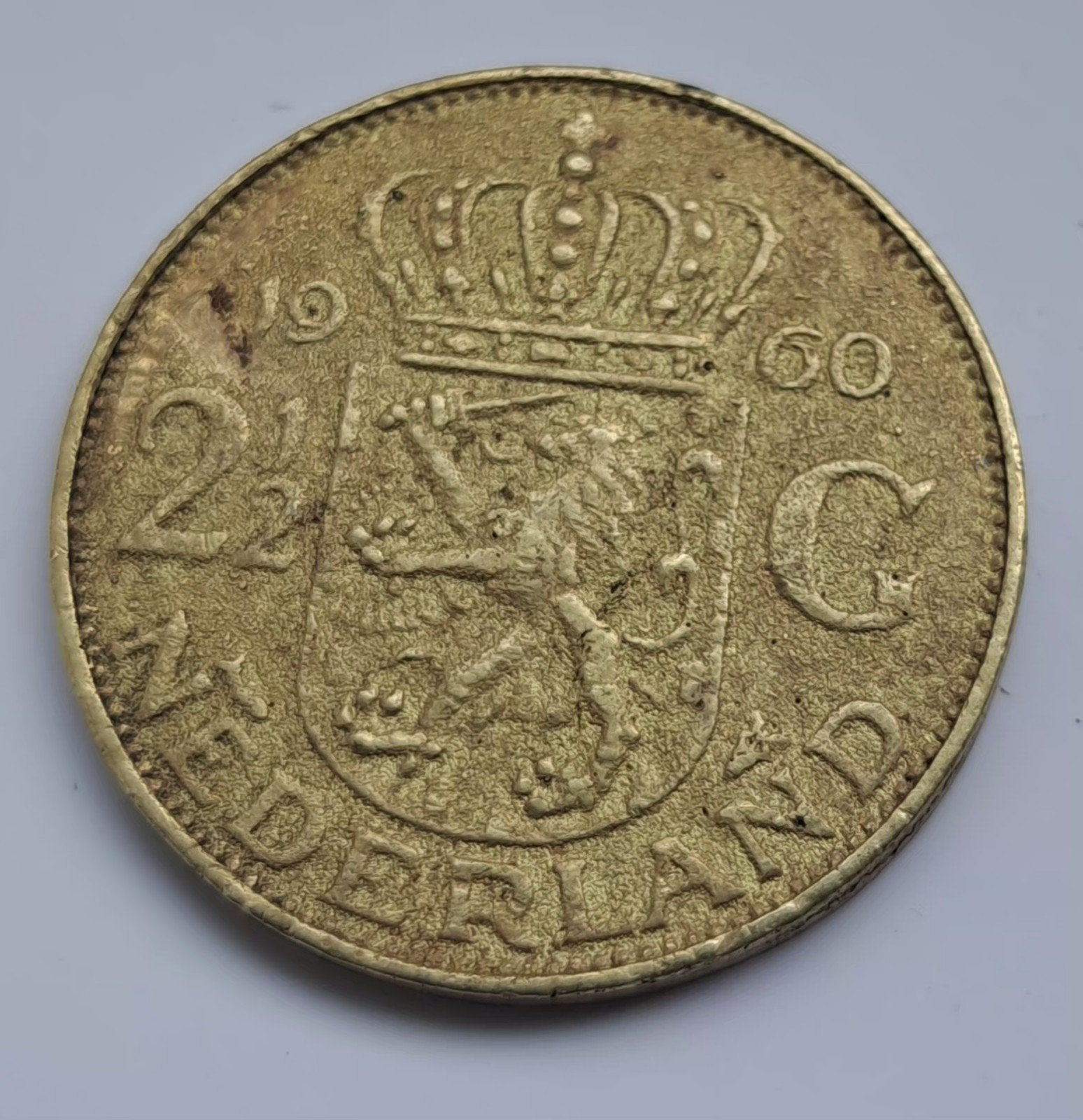 zilveren rijksdaalder 1960 zonder god zij met ons in rand, Ophalen of Verzenden, Koningin Juliana, 2½ gulden, Losse munt