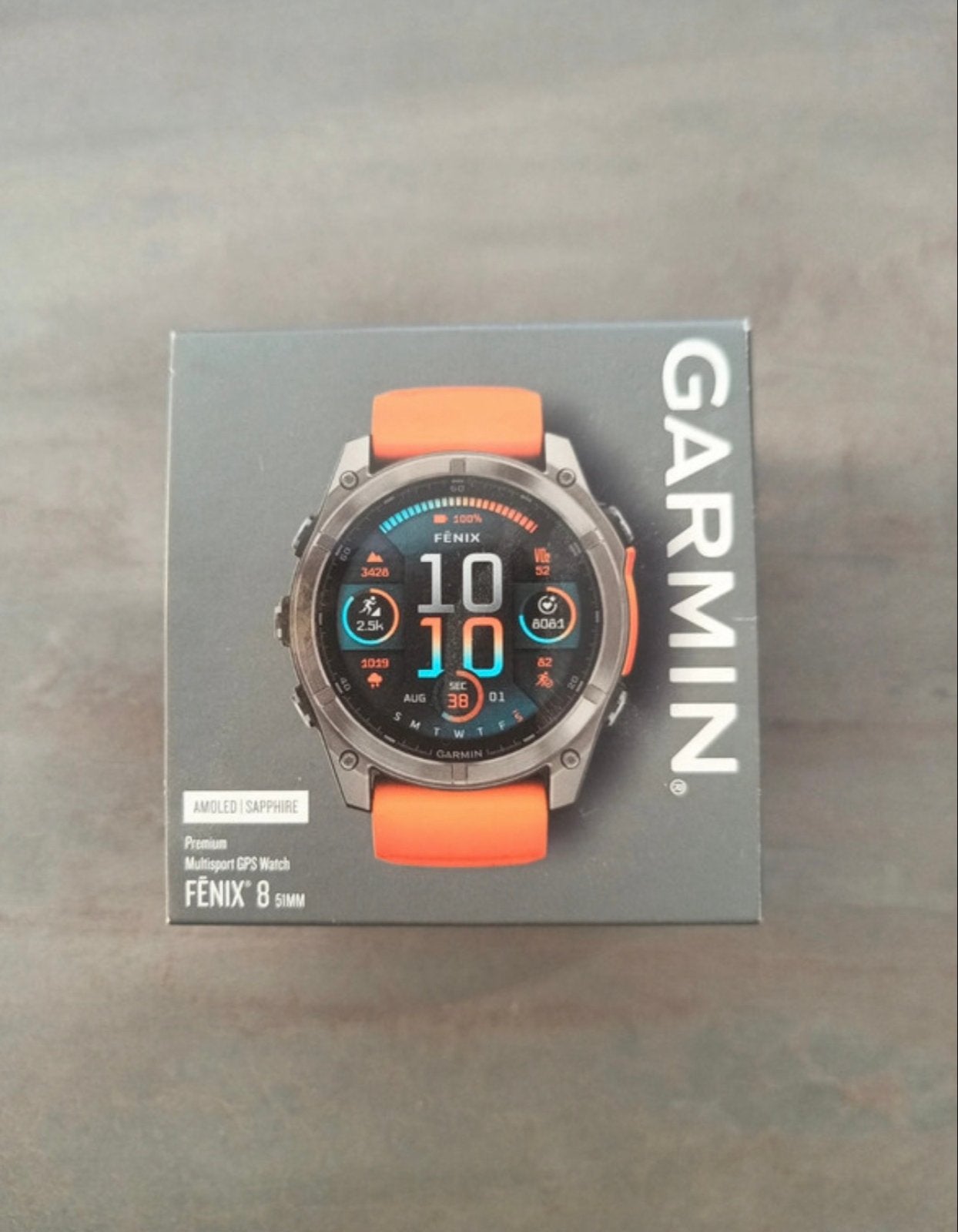 Garmin Fenix 8 51mm AMOLED Sapphire Titanium, Afstand, Nieuw, Oranje, Ophalen of Verzenden