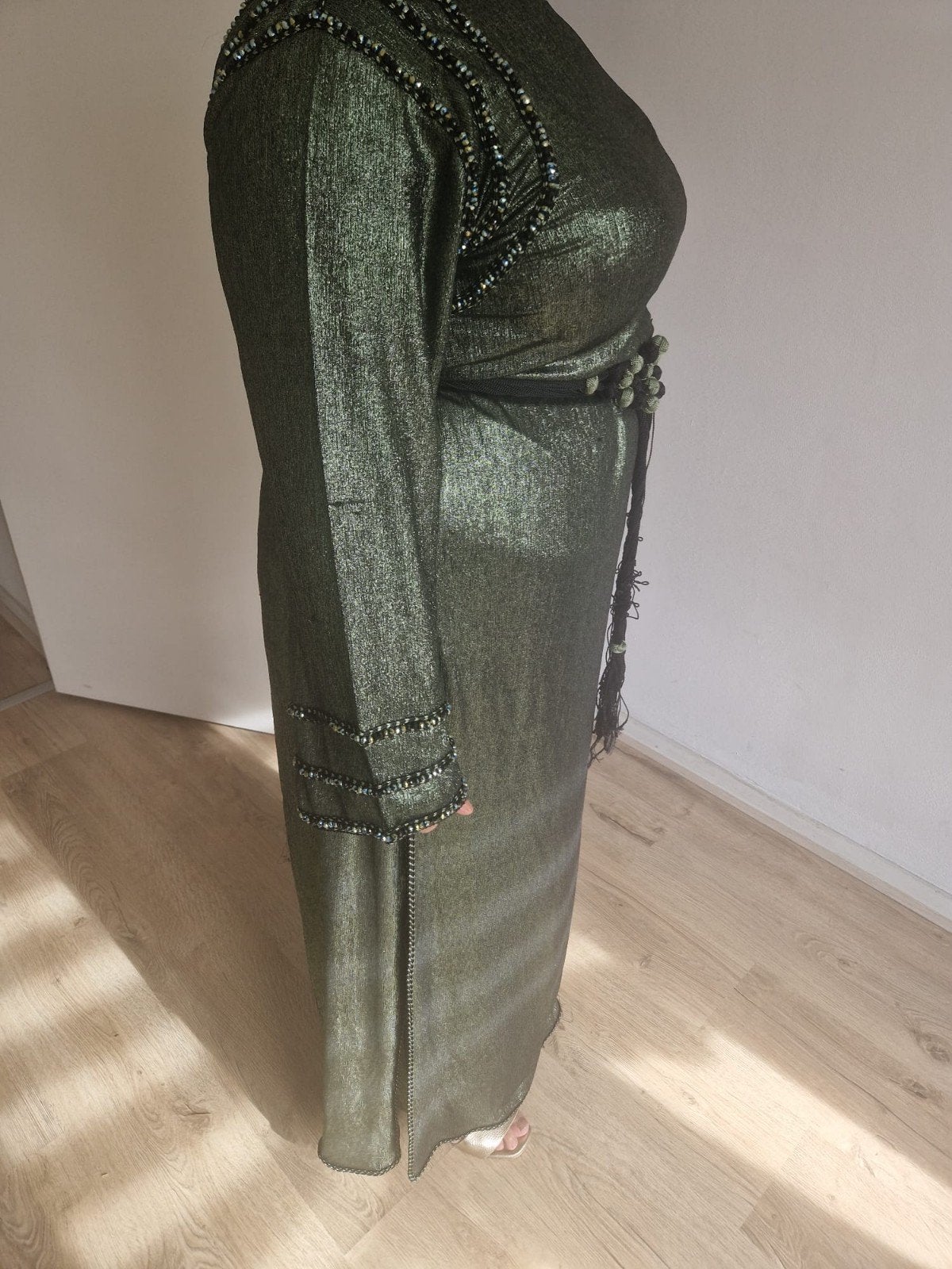 Mooie 2 delig kaftan, Ophalen, Zo goed als nieuw, Groen, Overige typen