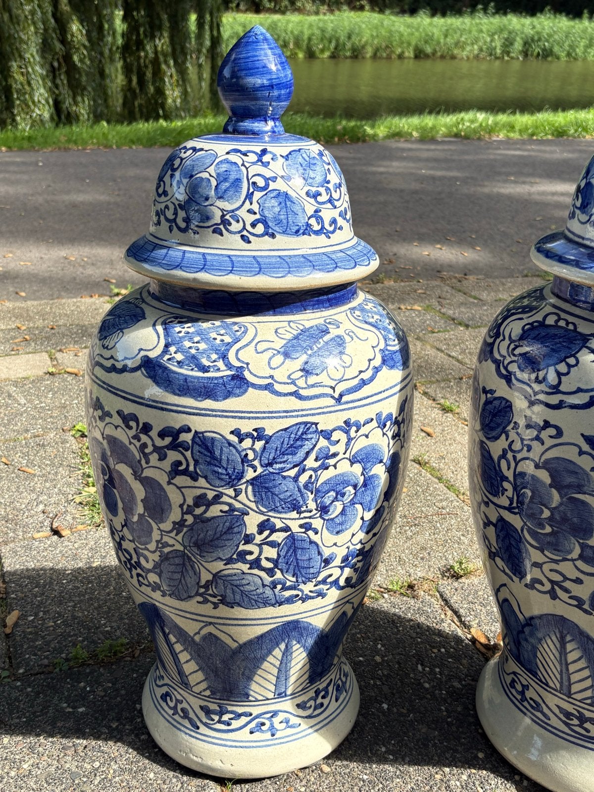 Prachtige XXL Chinoise Vazen - Blauw-wit Keramiek, Ophalen of Verzenden
