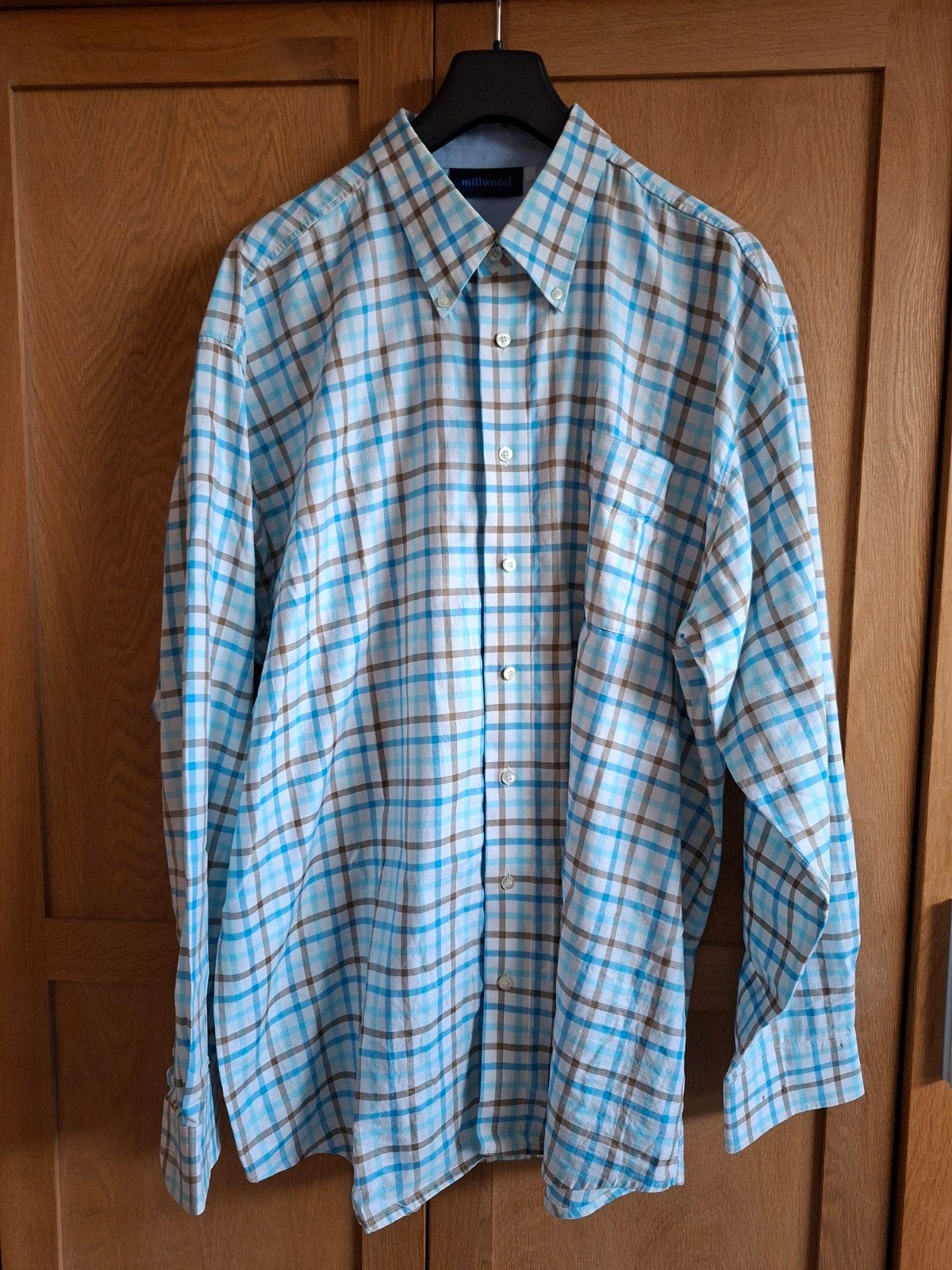 Millwood Heren Overhemd Lange Mouwen Geruit Maat XXL, Blauw, Millwood, Ophalen of Verzenden, Overige halswijdtes