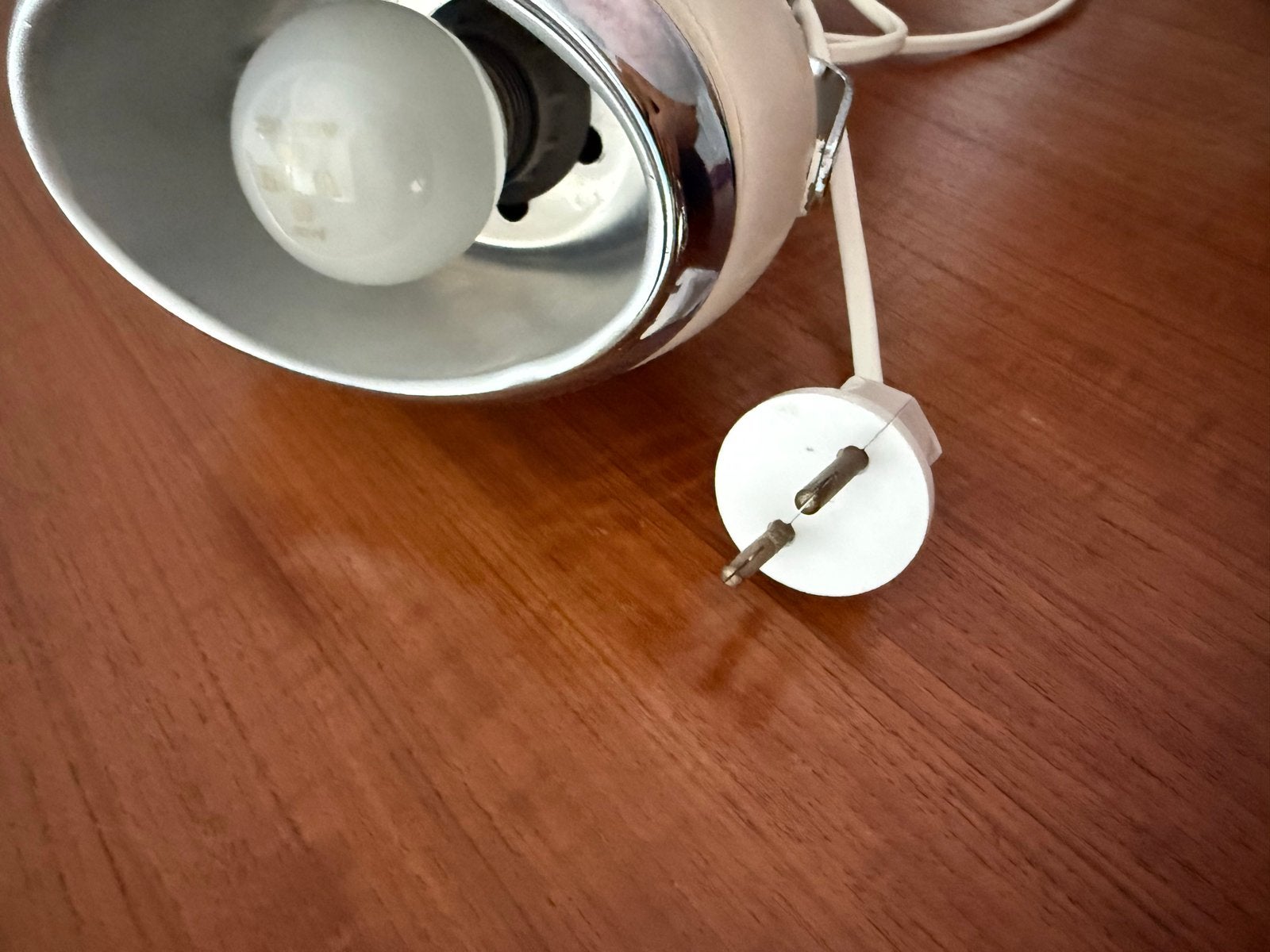Vintage Crème Klemlampje - Jaren '70 Design, Ophalen of Verzenden