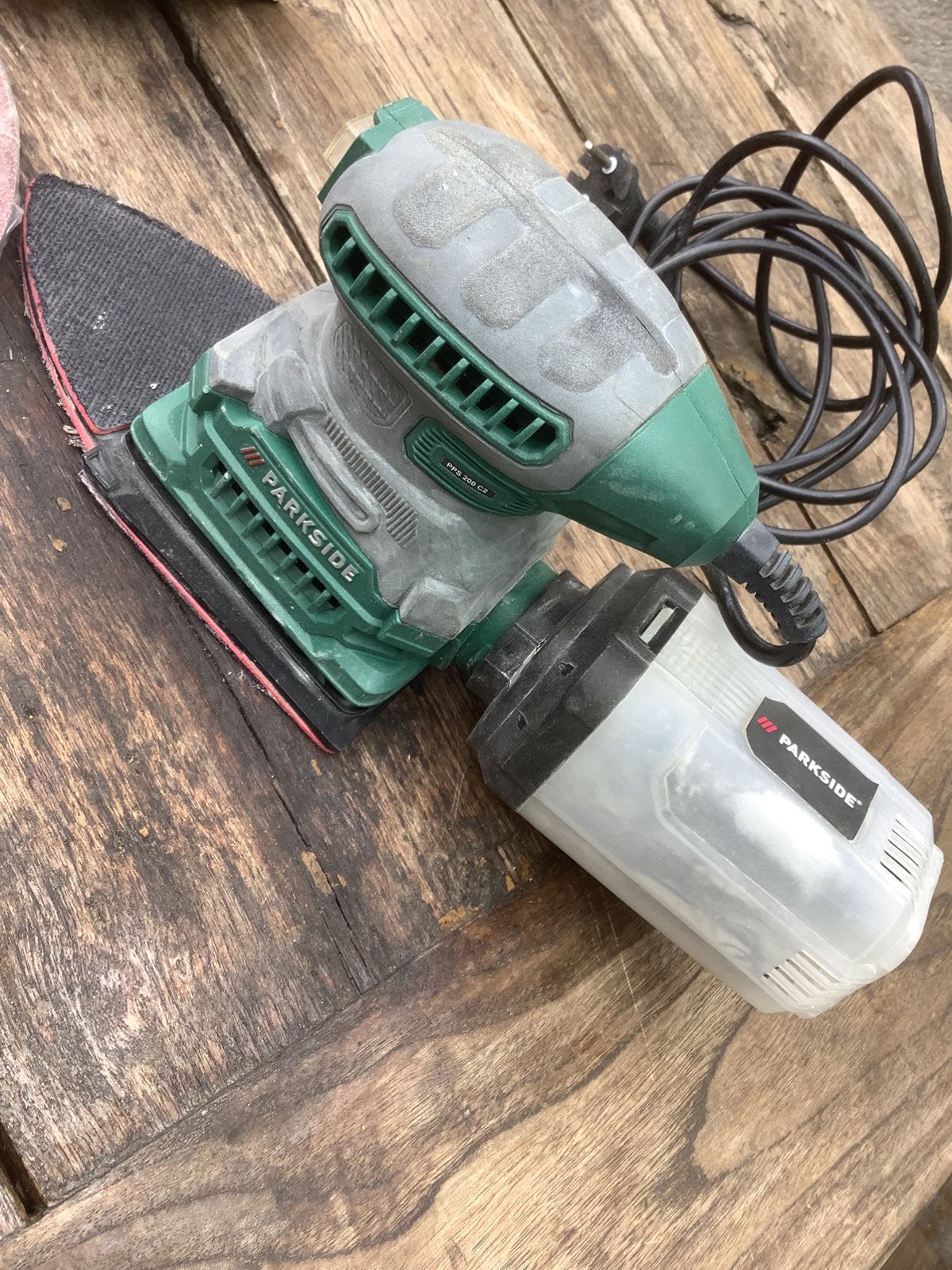 Parkside vlakschuurmachine met stofopvang, Ophalen of Verzenden, Gebruikt, Minder dan 600 watt, Vlakschuurmachine