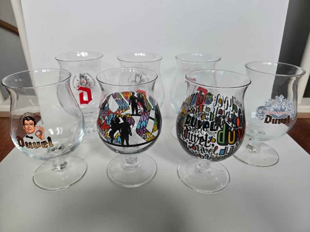7 Duvel bierglazen - ook los te koop, Ophalen of Verzenden, Gebruikt, Glas of Glazen, Duvel
